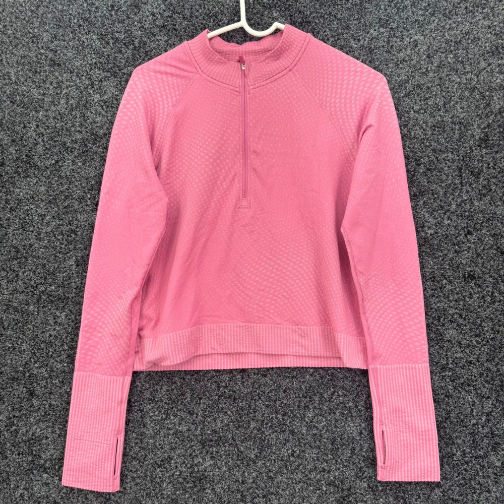 Lululemon Swiftly Tech Half Zip 2.0 Pink Jacquard Cropped Pullover Size 10